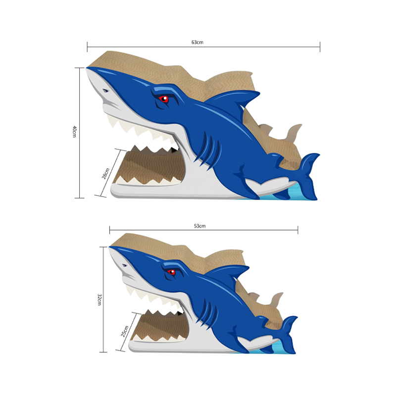 CW4117 环保多功能鲨鱼纸板猫抓板